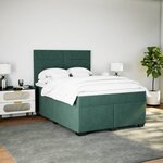 vidaXL Sommier à lattes de lit et matelas Vert foncé 140x200cm Velours