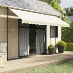 vidaXL Auvent rétractable crème 400x150 m tissu et acier