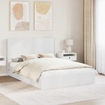 vidaXL Cadre de lit avec rangement et tête de lit Blanc 160 x 200 cm