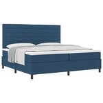 vidaXL Lit à ressorts avec Matelas Bleu 200x200 cm Tissu
