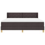 vidaXL Lit à ressorts Marron foncé et Blanc 180 x 200 cm Polyester