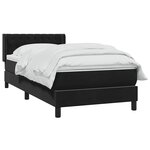 vidaXL Sommier à lattes de lit avec matelas noir 90x220 cm velours