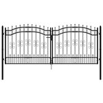vidaXL Portail et sommet de lance Noir 305x173 cm Acier enduit poudre