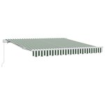 vidaXL Store Rétractable Manuel Vert et Blanc 350x250 cm