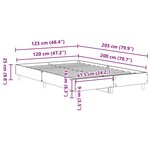 vidaXL Cadre de lit sans matelas sonoma gris 120x200cm bois ingénierie