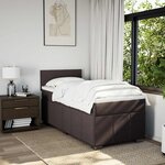 vidaXL Sommier à lattes de lit avec matelas Marron foncé 90x200 cm