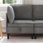 vidaXL Sofa avec rangement Gris foncé Velours