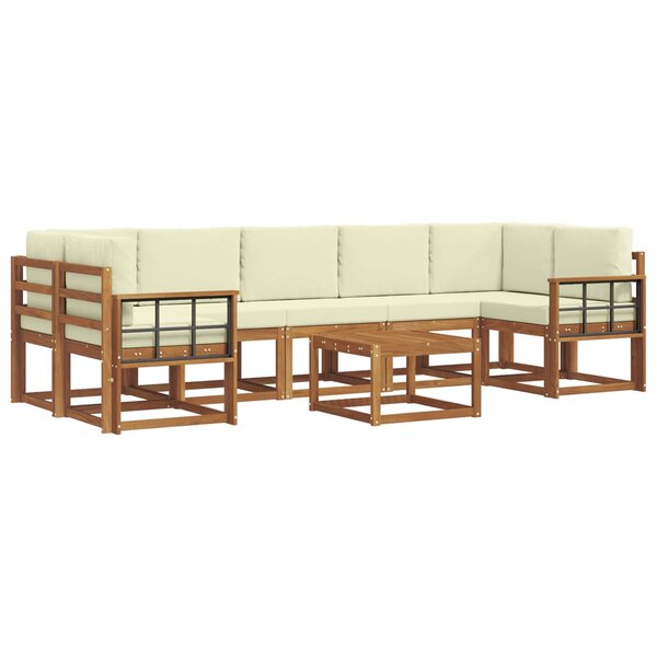 vidaXL Ensemble de canapés d'extérieur 8 pc Naturel et Crème