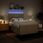 vidaXL Sommier à lattes de lit avec matelas Crème 160x200 cm Tissu