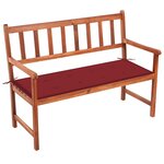 vidaXL Banc de jardin avec coussin 120 cm Bois d'acacia massif