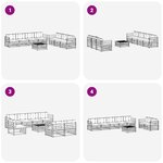 vidaXL Ensemble de canapés d'extérieur 8 pc Blanc et crème Polyester