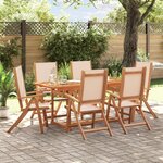 vidaXL Ensemble à manger de jardin 7Pièces bois d'acacia solide textilène