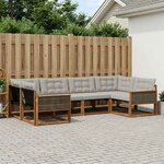 vidaXL Ensemble de canapés d'extérieur 6 Pièces Naturel et gris clair