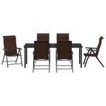 vidaXL Ensemble de 7 repas de jardin en poly rattan marron