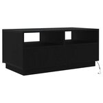 vidaXL Table basse avec lumières LED chêne noir 90x49x40 cm