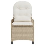Fauteuil relax avec coussin en poly rattan beige