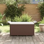 vidaXL Banc de jardin avec coussin marron 116x46x57 cm résine tressée