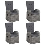 vidaXL Ensemble à manger de jardin 7 Pièces Gris