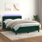 vidaXL Sommier à lattes de lit avec matelas LED Vert foncé 140x190 cm
