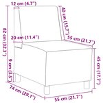 vidaXL Canapé modulaire sans accoudoirs Bleu 55 cm Velours