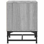vidaXL Table de chevet avec porte en verre sonoma gris 35x37x50 cm