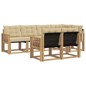 vidaXL Ensemble de canapés d'extérieur 7 pc Blanc et Beige