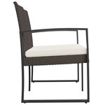 vidaXL Banc de jardin à 2 places avec coussins marron PP rotin