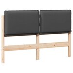 vidaXL Tête de lit capitonnée Gris Naturel et Foncé 150 cm Pin massif