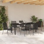 vidaXL Ensemble de salle à manger de jardin 7 pièces Textilène noir et acier