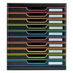 Module De Classement Modulo Black Office 10 Tiroirs Fermés - Noir/arlequin - Exacompta