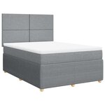 vidaXL Sommier à lattes de lit avec matelas Gris clair 140x190cm Tissu