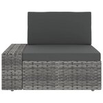 vidaXL Salon de jardin 8 Pièces avec coussins Gris Résine tressée