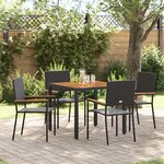 Ensemble de salle à manger de jardin vidaXL 5 pièces Rotin noir