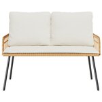 Banc de jardin vidaXL Naturel 114x64x78 cm Poly Rattan