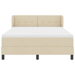 vidaXL Lit à ressorts avec matelas Crème 140 x 200 cm tissu