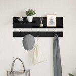 vidaXL Porte-manteau mural avec étagère Chêne noir 90 x 15 x 36 cm
