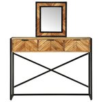vidaXL Table de maquillage avec miroir 100x40x120 cm Bois massif d'acacia