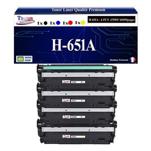 T3AZUR - 4x Toners compatibles avec HP 651A compatible avec HP Color LaserJet Enterprise 700 color MFP M775dn  M775f  M775z  CP5525