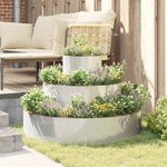 vidaXL Ensemble de Pots de Jardin en Acier Galvanisé