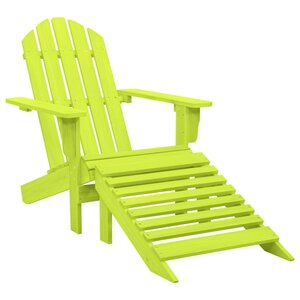 vidaXL Chaise de jardin Adirondack avec pouf bois de sapin solide vert