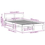 vidaXL Cadre de lit avec tête de lit Blanc 120 x 200 cm Pin massif