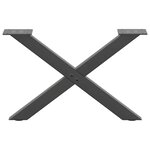 vidaXL Pieds de table basse en forme de X 2 pièces Anthracite 60 x (30-31) cm Acier