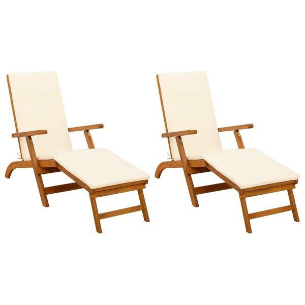 vidaXL Chaise longue inclinable et pliable 2 Pièces 55 x 146 x 91 cm