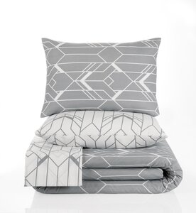 Parure de lit grise AGATHA 240 x 220 cm