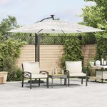 vidaXL Parasol de jardin avec mât en acier blanc 269x269x235 cm