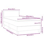 vidaXL Sommier à lattes de lit avec matelas noir 90x210 cm velours