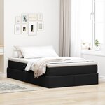 vidaXL Lit avec rangement et matelas Noir 120 x 190 cm Polyester