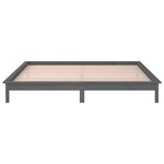 vidaXL Cadre de lit à LED gris 140x190 cm bois massif