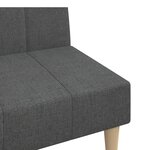 vidaXL Canapé-lit à 2 places gris foncé tissu