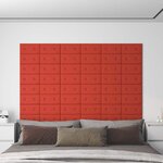 vidaXL Tête de lit murale 12 pc Rouge Simili cuir